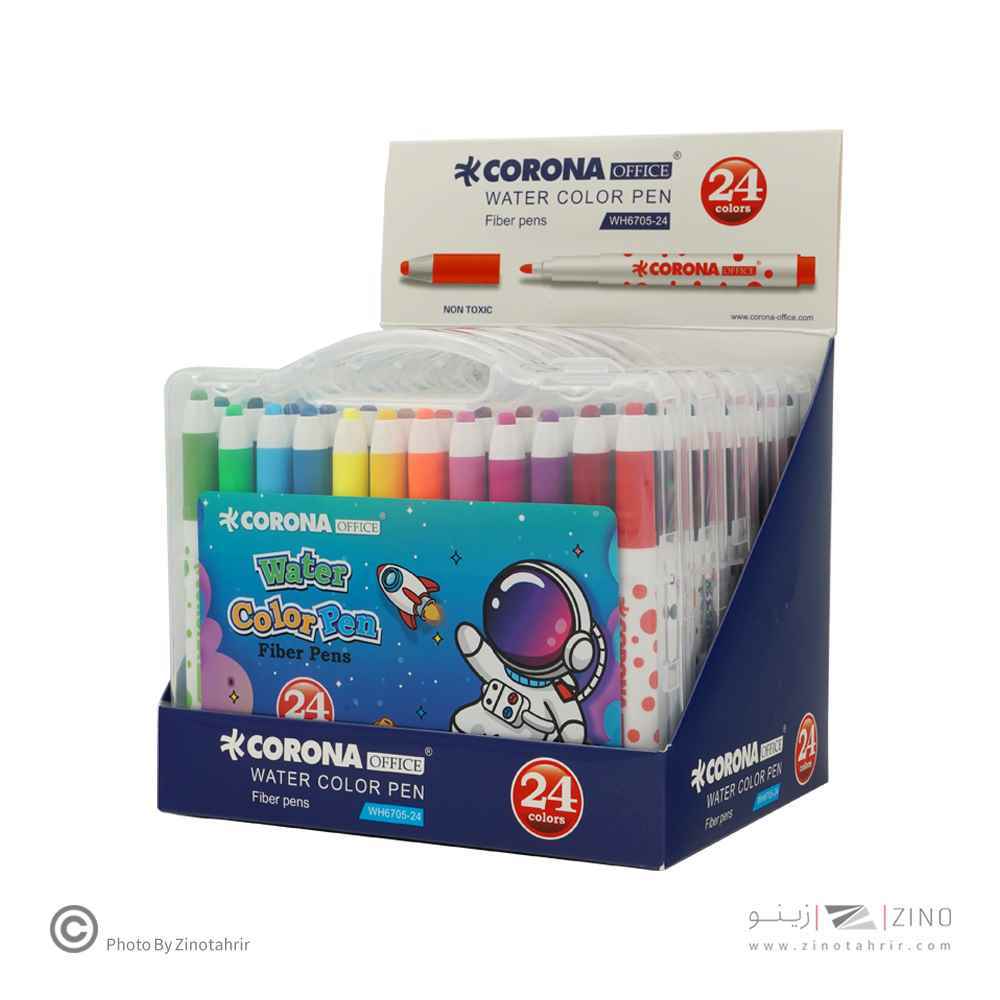 ماژیک نقاشی24رنگ جعبه طلقی کرونا کدWH6705-24